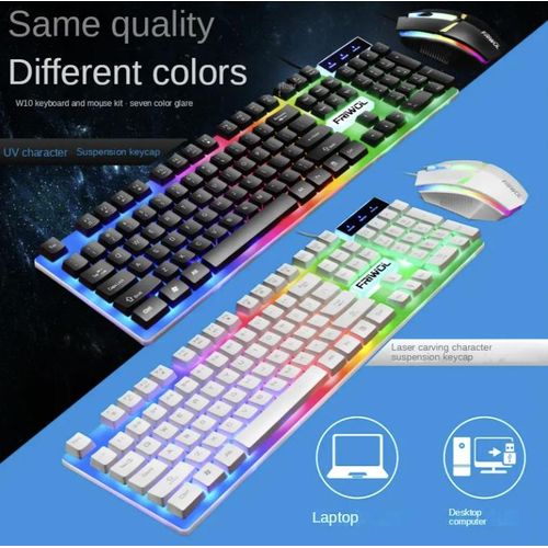 Keyboard And Mouse Set 104 Keys Gaming RGB Light For Windows PC Laptop - White thumbnail 3